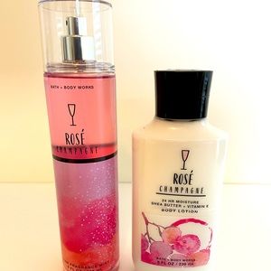 BBW Rose Champagne Fragrance Mist & Lotion